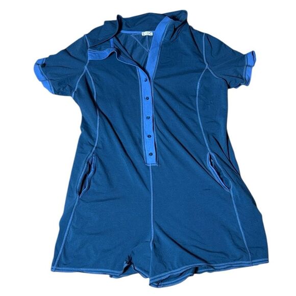 Intimately free people women’s xl smooth sailing lounge romper button front - Picture 2 of 7